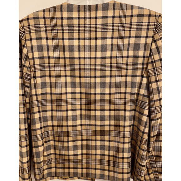 Vintage Pendleton 100% Wool Blazer Jacket Camel Plaid Sz 8 - Picture 8 of 10